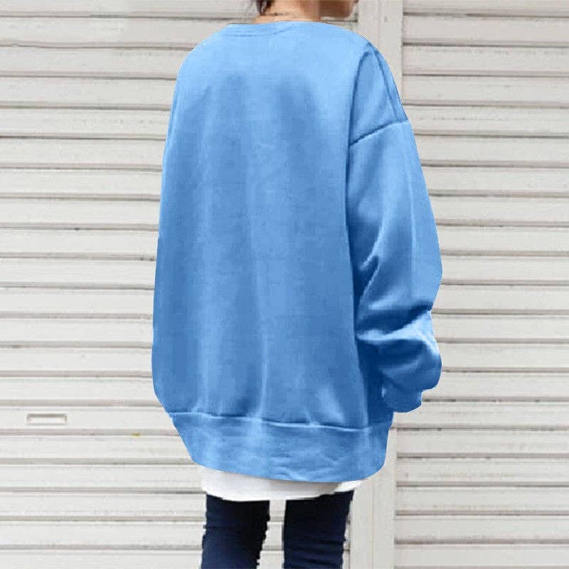 UZ Wholesale Store - Wholesale Sweatshirt - Women's - Loose Fit Round Neck Solid Color Sweater7