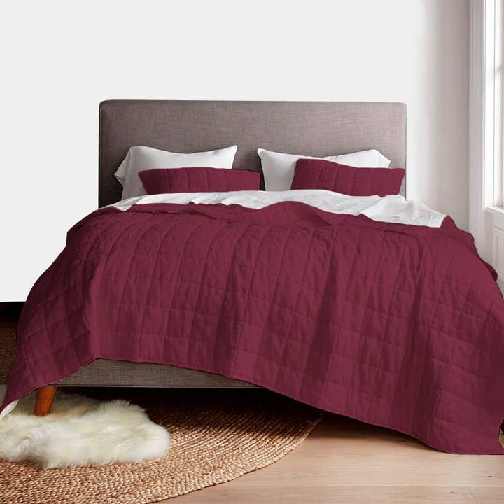 The Tangerine Store – Großhandel Bettwäsche-Set – Kastenstich - Leinen-Baumwoll-Steppsets43