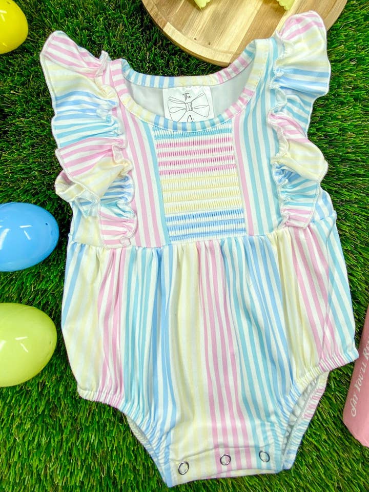 Classic Stripes Girls Infant Romper for wholesale by The Hair Bow Company