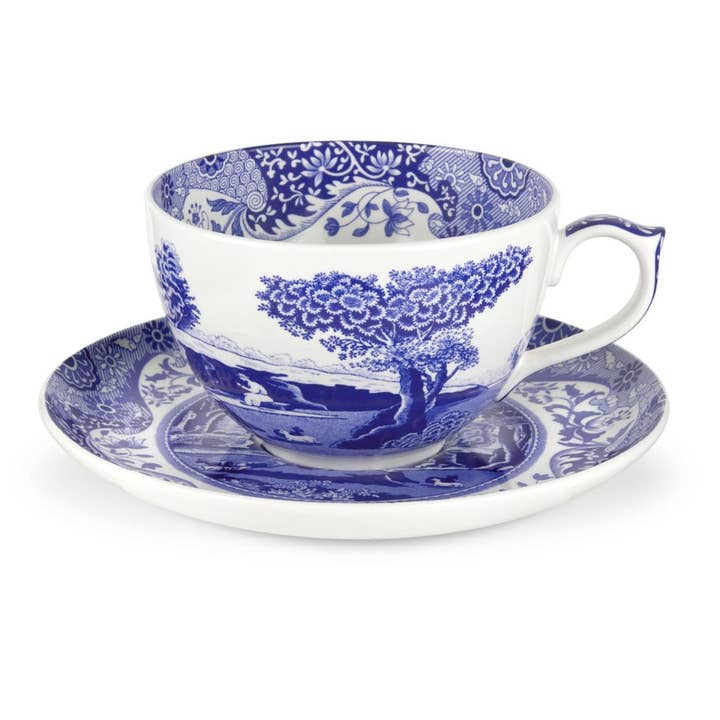 Spode Blue Italian Jumbo Cup and Saucer for wholesale by Portmeirion, Spode, Pimpernel, Nacthmann, Wrendale Designs