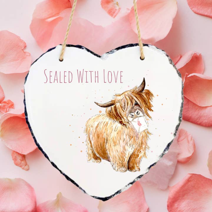 Watercolour Badger Love Letters Hanging Rock Slate (Copy) for wholesale by Dots Allowed