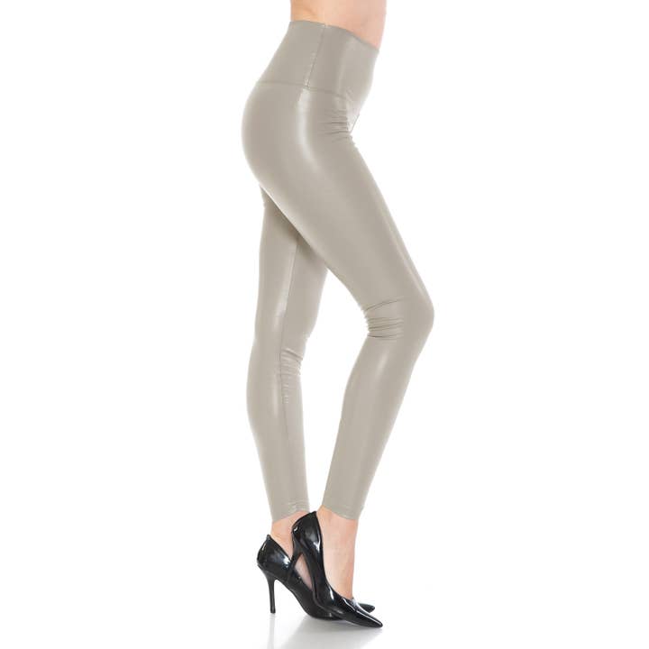 Leggings Depot - Wholesale Fashion Leggings - Women's - Women's High Waisted Faux Leather Leggings FXLD-12812
