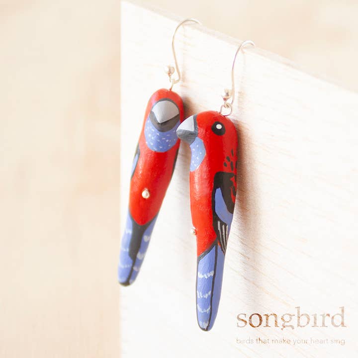 Crimson Rosella Earrings for wholesale by Songbird