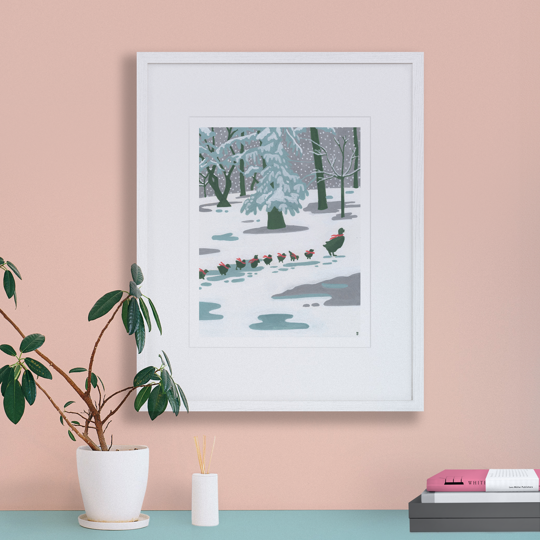 Ohello Boston - Wholesale Art Print - Ducklings in the Snow1
