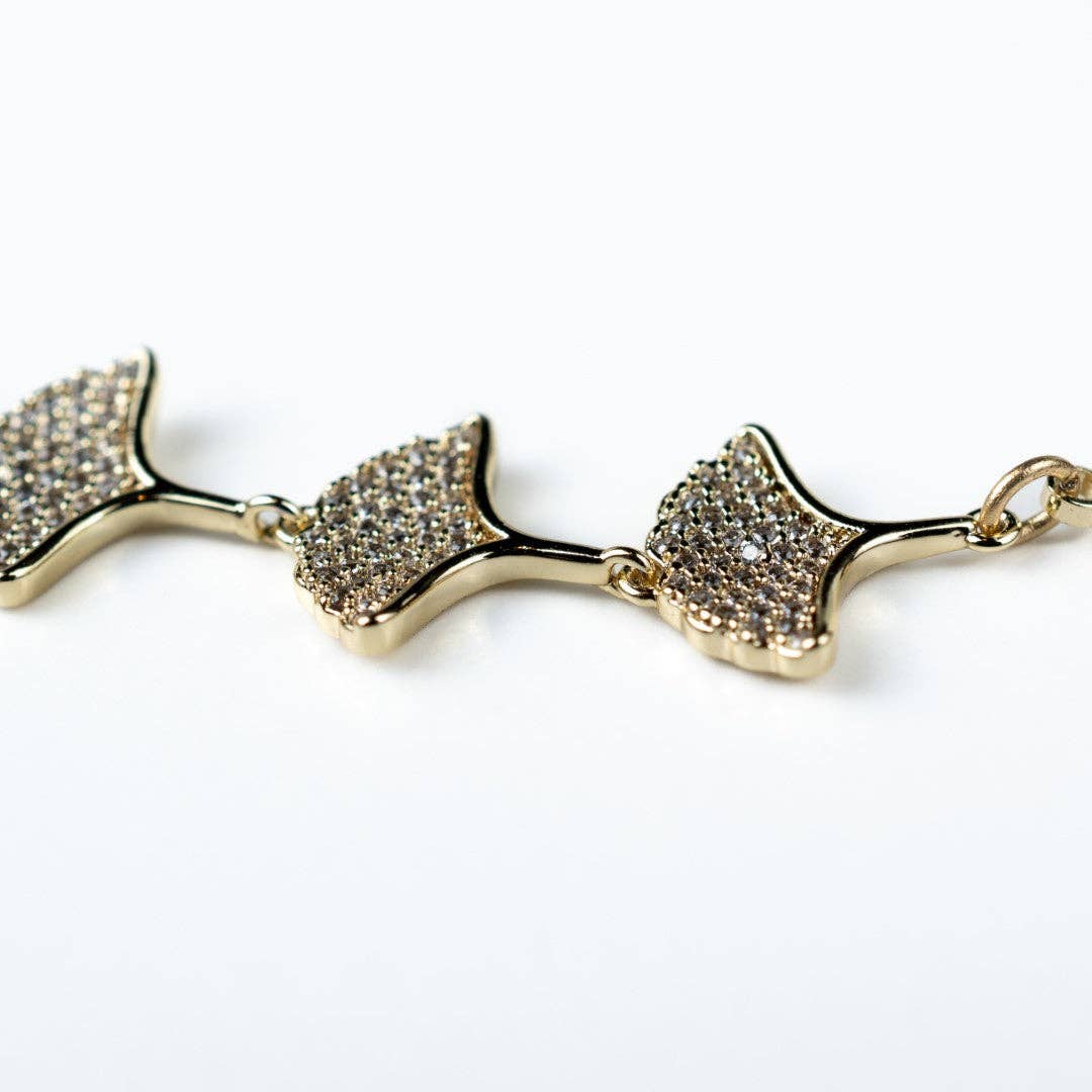 Harma – Engroshandel Armbånd med vedhæng – Floral Petals Zirconia Justerbart Bolo armbånd6