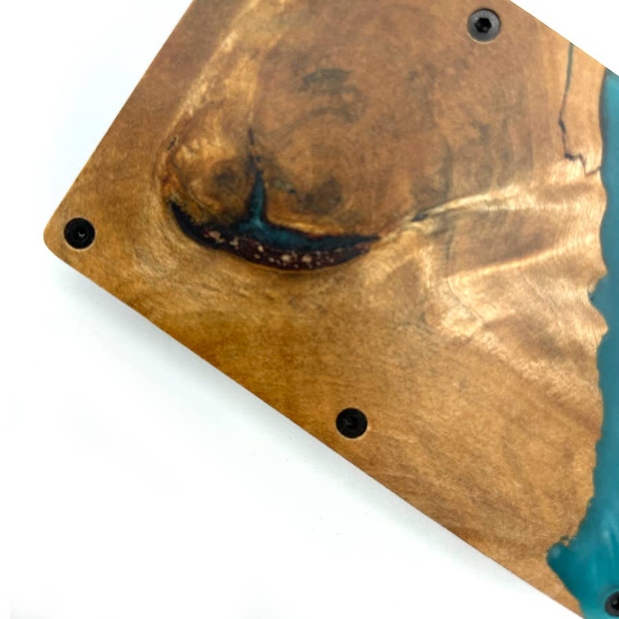 Oliver and the Sea - Wholesale Wallet - Men's - Wood and Resin Slim Wallet RFID Protected - Teal3