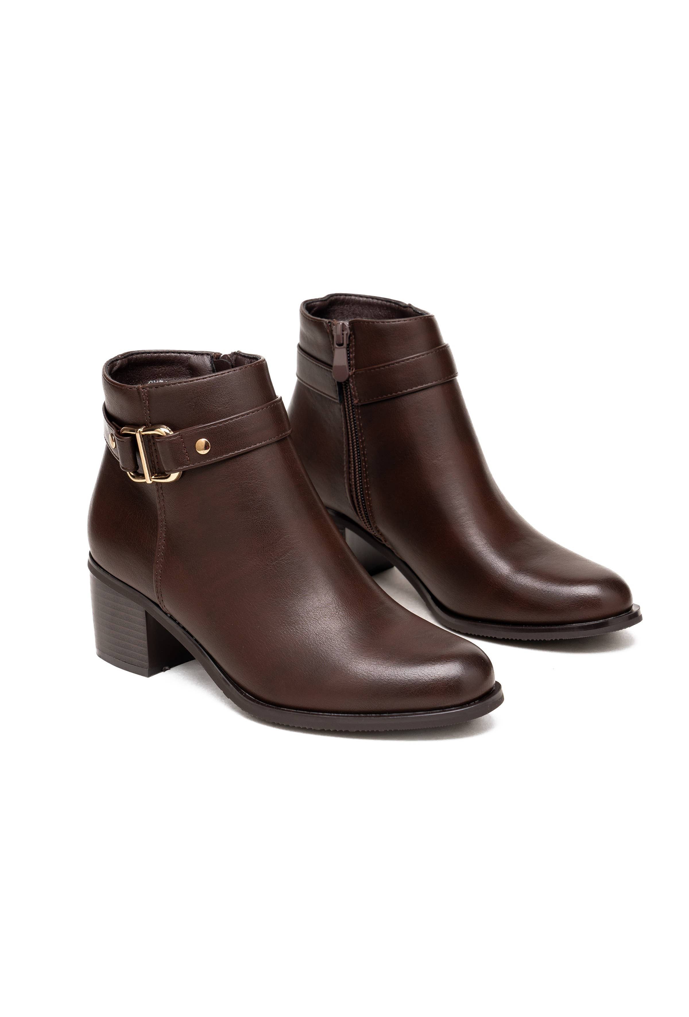 C'M PARIS – Großhandel Stiefeletten – Damen – Blockabsatz-Stiefelette mit T-Schnalle 30199