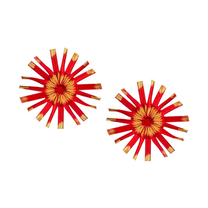 Boucles d'oreilles Bloom rouges pour la vente par Alexandra Tsoukala