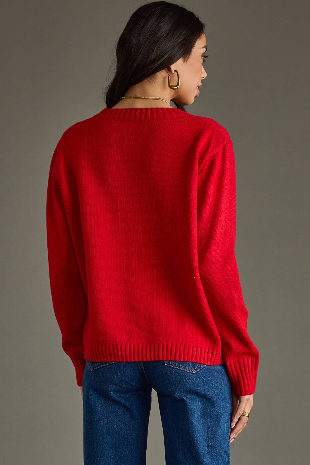 Panache Apparel Co. - Wholesale Knit Sweater - Women's - Red Apres Sweater4