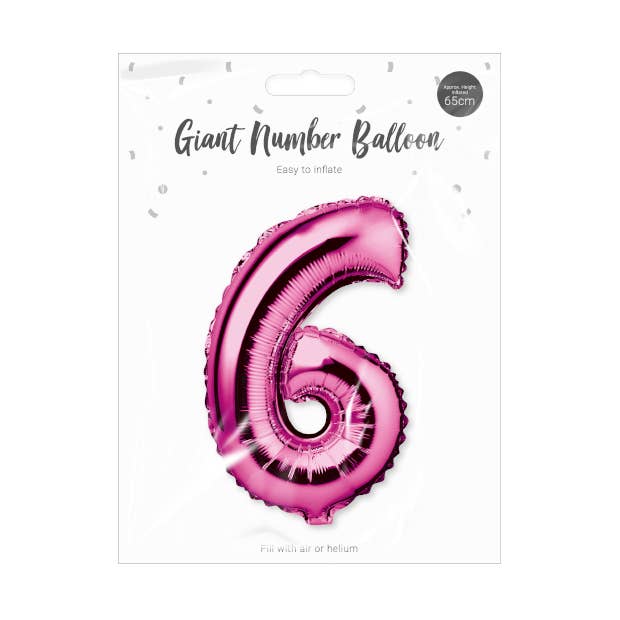 360Direct - Wholesale Balloon - Pink Foil Number Balloon 65cm6