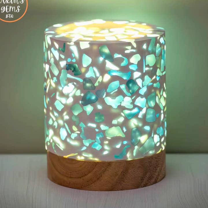 Crystal gemstone crafted night lamp room decor ambient light for wholesale by Earth's Gems BTQ
