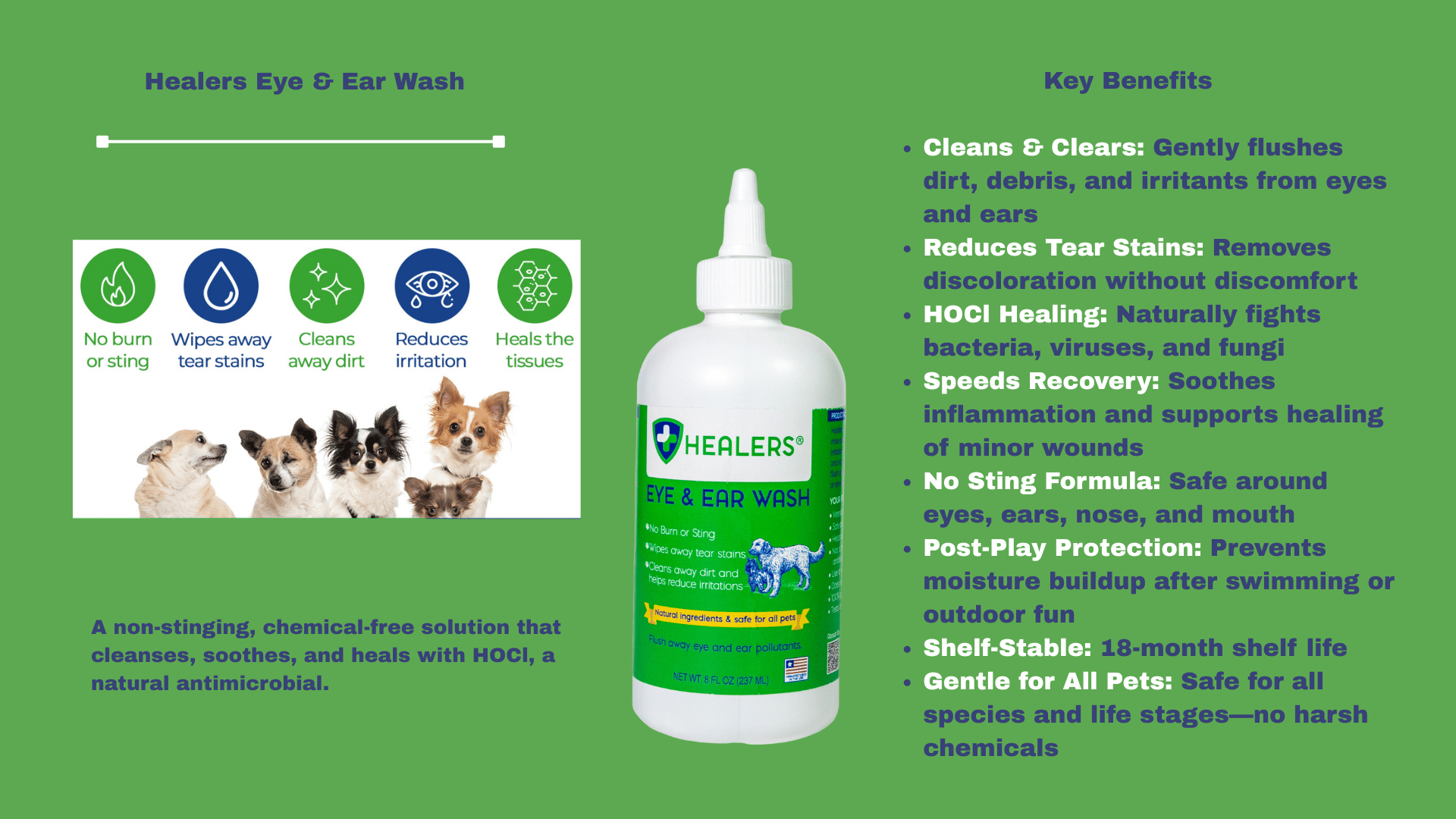 Healers PetCare - Vente Produit de nettoyage - Nettoyant pour les yeux et les oreilles Healers5