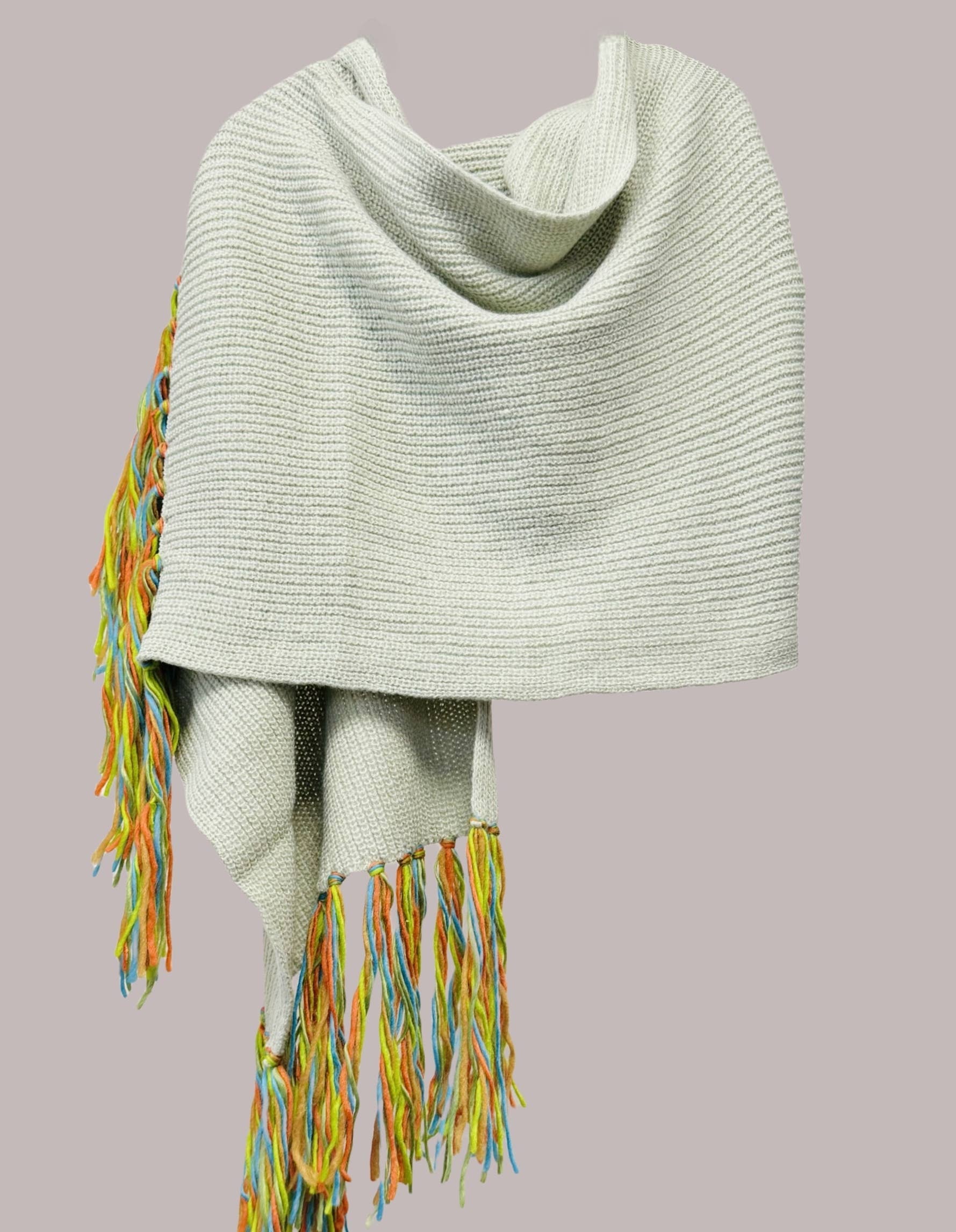 JC Sunny Fashion - Wholesale Scarf - Women's - JC023327 Cozy Knit Scarf with Handcrafted 10” Multicolor Tassels3