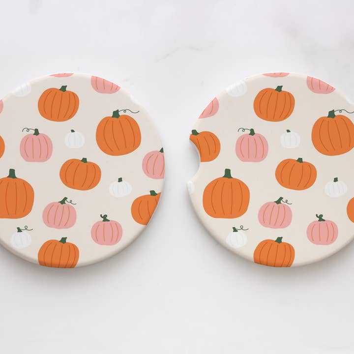 Colored Pumpkins Halloween Car Coasters for wholesale by XO Wholesale