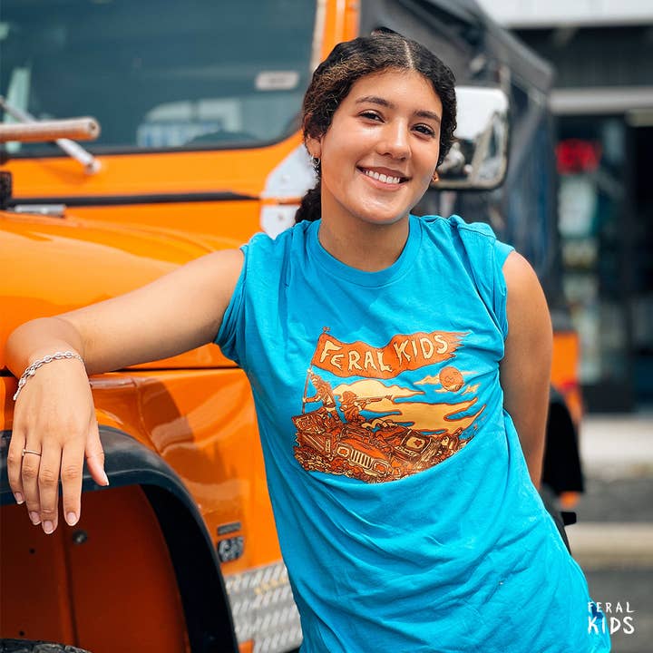 Feral Hill -Blue- Adult T-shirt for wholesale by Feral Kids