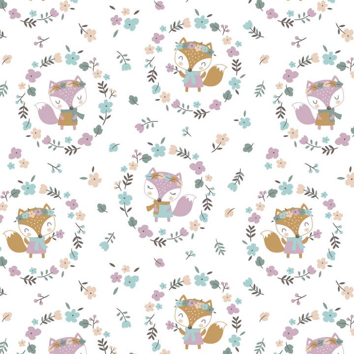 Fleece and Flannel 2024-Autumn Vixen-Cream- Flannel for wholesale by Camelot