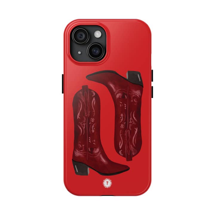 Red Cowgirl Boot Painting Phone Case for wholesale by Thursday’s Child Creative Studio