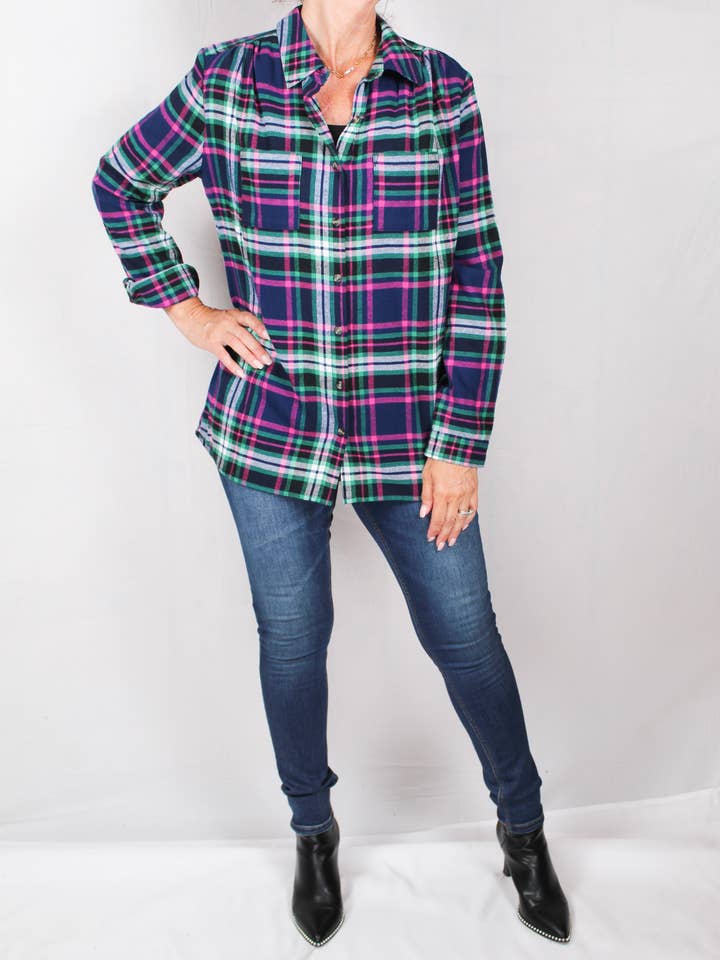 BBMW842-A - Antraciet Combo - Geruit hemd A1389 voor wholesale door K & C Clothing, Inc.