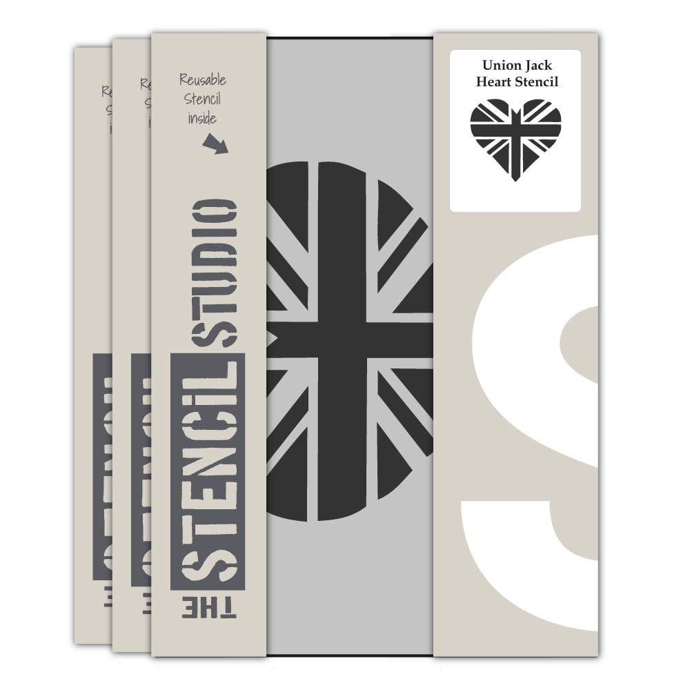 The Stencil Studio – wholesale Stencil/craft die – Union Jack Heart Stencil1