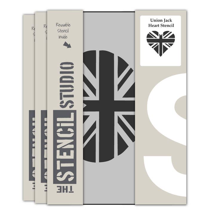 The Stencil Studio - Vente Pochoir - Pochoir cœur Union Jack1