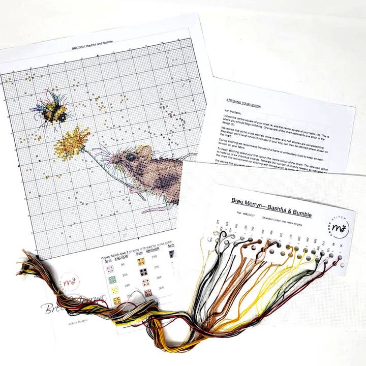Creative World of Crafts - Wholesale Embroidery/Cross Stitch Supplies - Bree Merryn - Bashful and Bumble Cross Stitch Kit2
