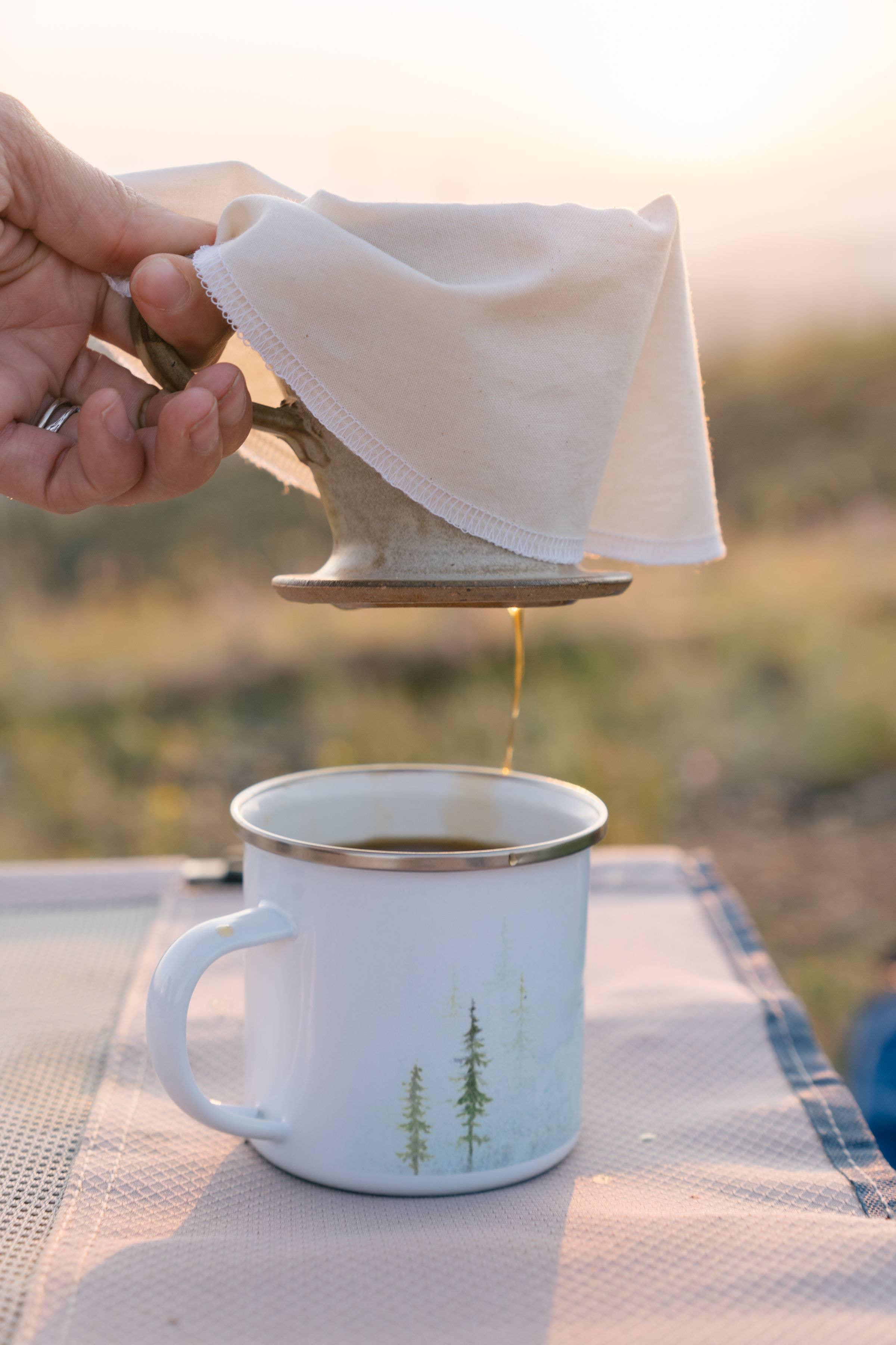 The Conscious Cloth – Engroshandel Kaffefilter – Økologisk bomuld genanvendeligt kaffefilter - hæld over kaffe7