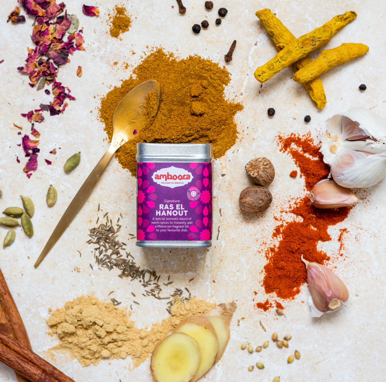 Amboora - Vente Mélanges d'épices séchées - Mélange d'épices signature Ras El Hanout1