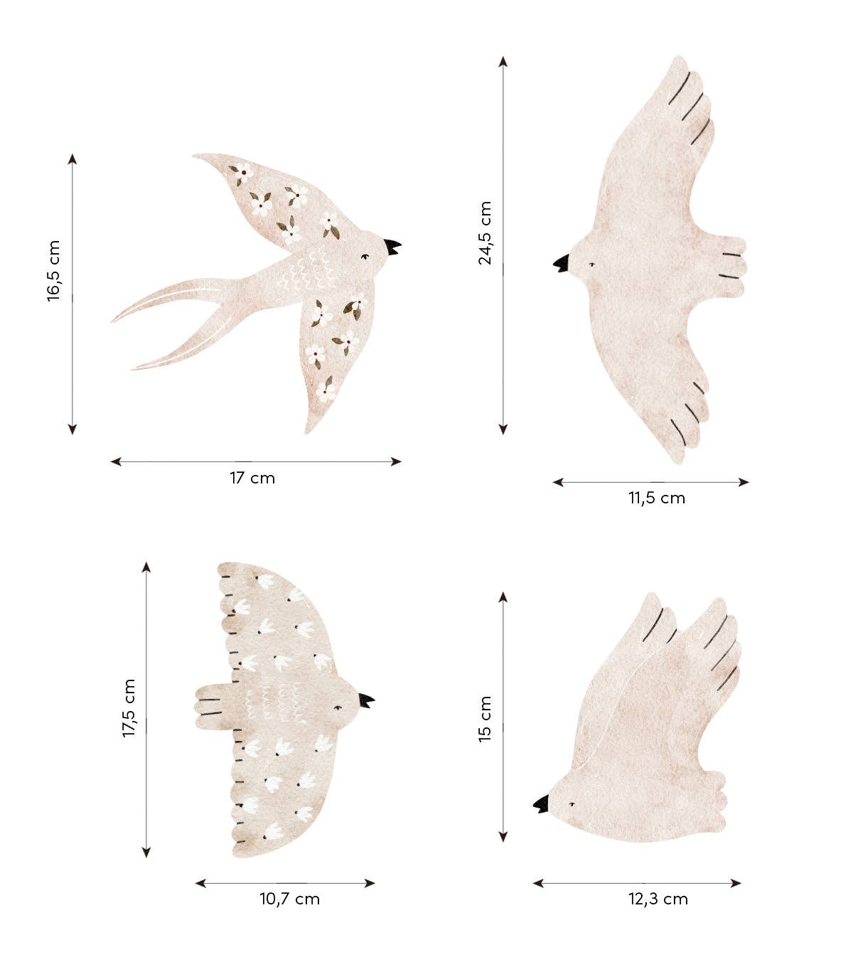 LILIPINSO - Vendita all'ingrosso Decorazione da parete - Bambini e neonati - COCCINELLA - Adesivi murali - Rondini5