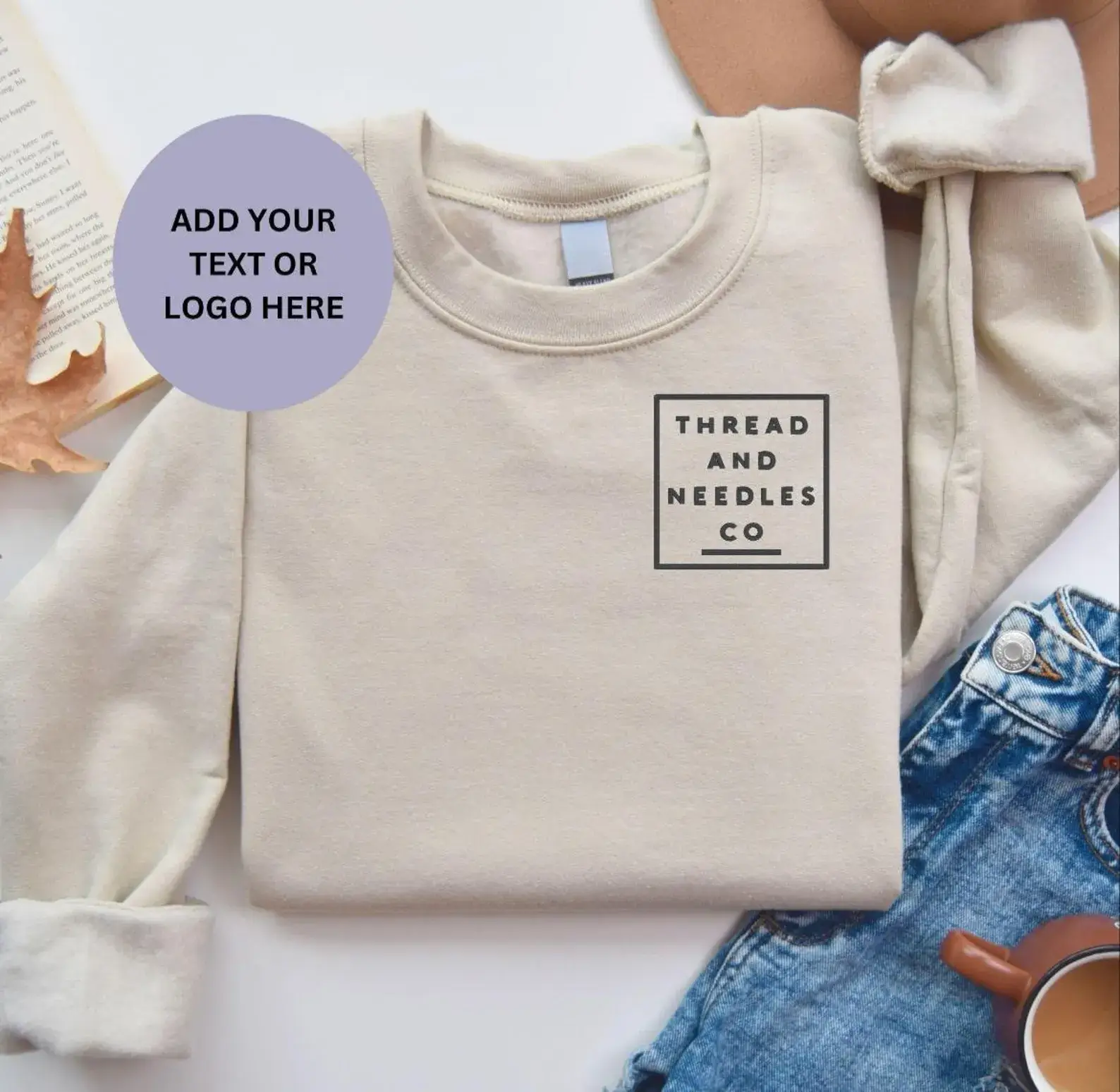 Thread and Needles Co - Wholesale Sweatshirt - Unisex - Add your design embroidered clothing0