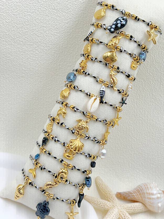 lot de 12 bracelets en acier inoxydable + coussin pour la vente par susurros de madera