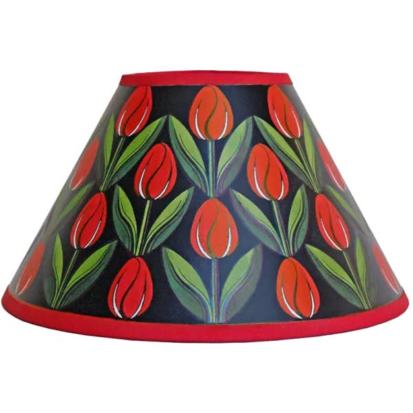Handmålad Tulpan Lampskärm - Röd för wholesale av Cressida Bell