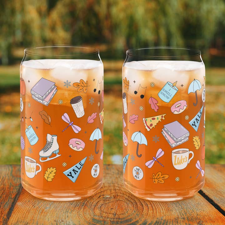 Stars Hollow Vibes Gilmore Iced Coffee Glass for wholesale by CrescentCatCo