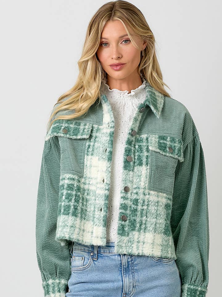 Mystree - Wholesale Shirt Jacket/Shacket - Women's - 60847 Mixed Media Shacket