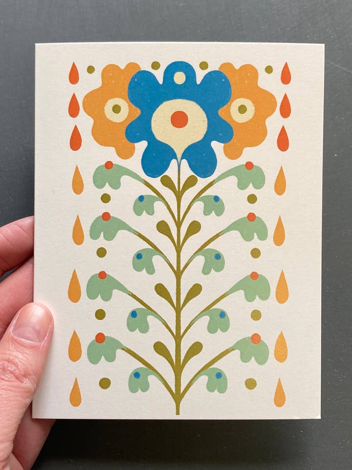 Floral III blank greeting card for wholesale by Maren Inga