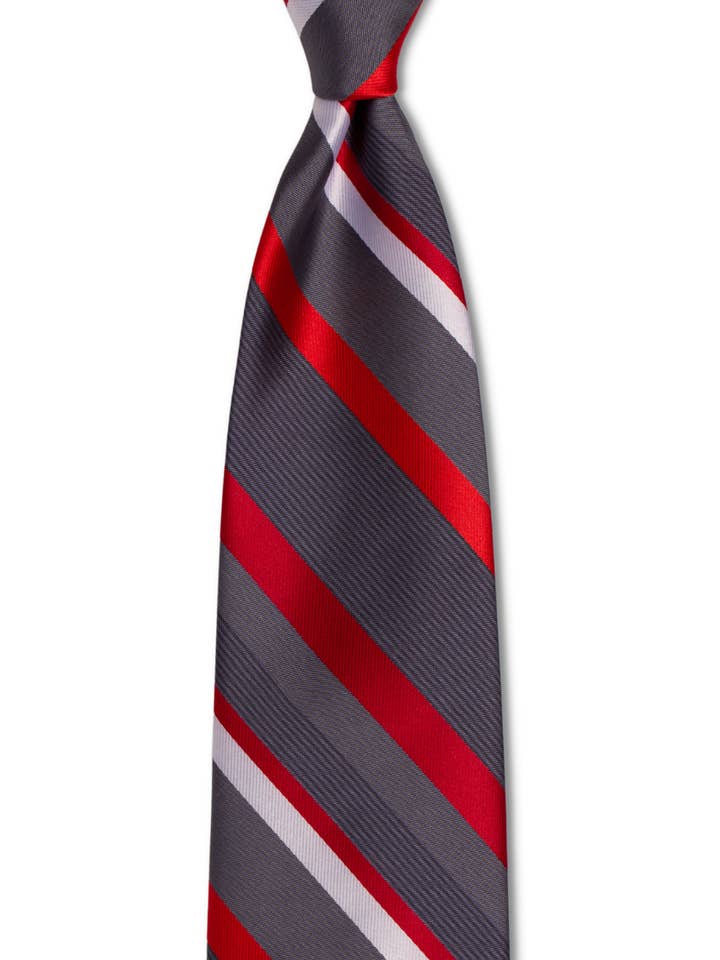 Gray with Red Stripes Traditional Tie for wholesale by GoTie