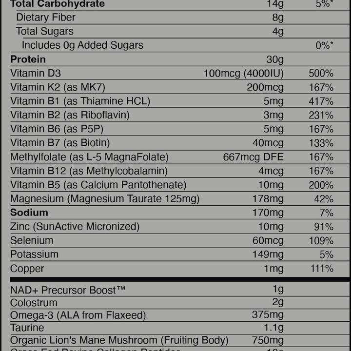 Momentum - Wholesale Protein/Superfood Powder - Longevity Protein Shake, Chocolate1