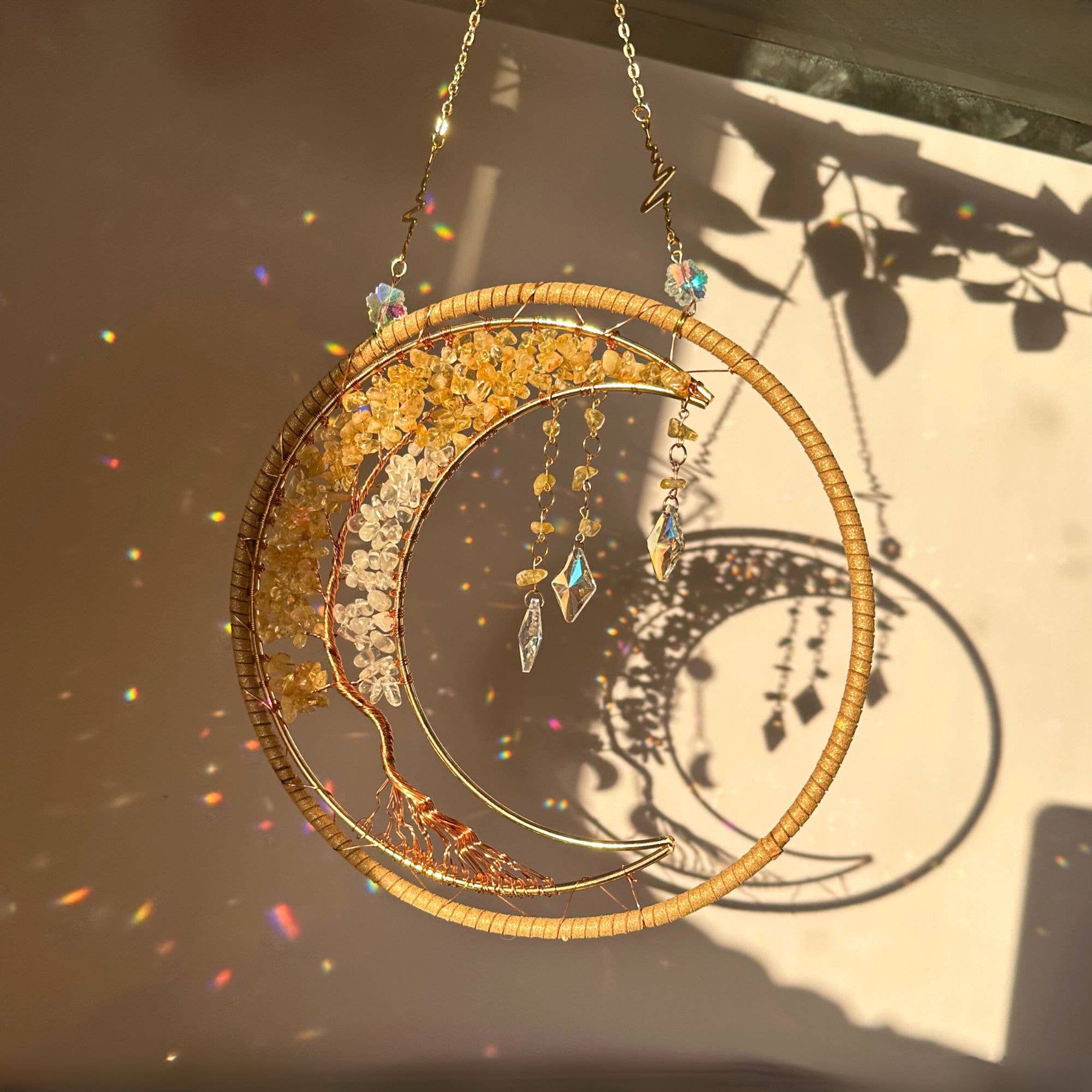 LilAryenne | Jewelry & Suncatchers - Wholesale Suncatcher - Citrine Crystal Suncatcher - Gemstone - Moon Decor Gift1