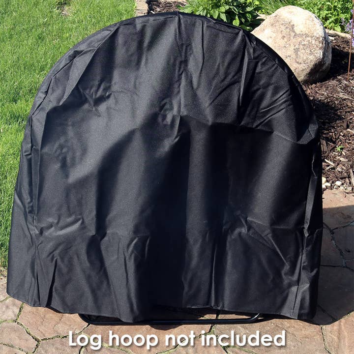 40 in Heavy-Duty Firewood Log Hoop Rack Cover - Black for wholesale by Sunnydaze Decor