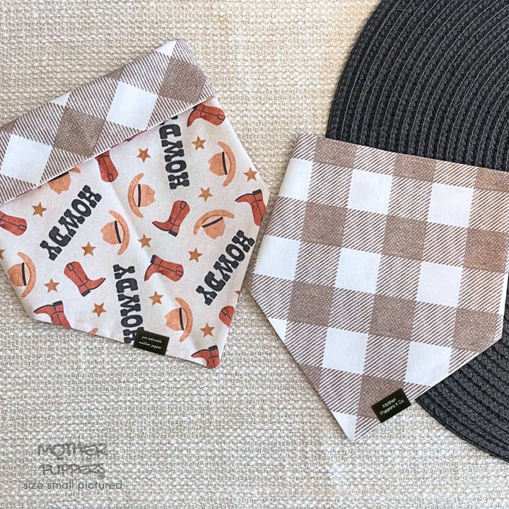 Howdy Bandana for wholesale by Mother Puppers Co.