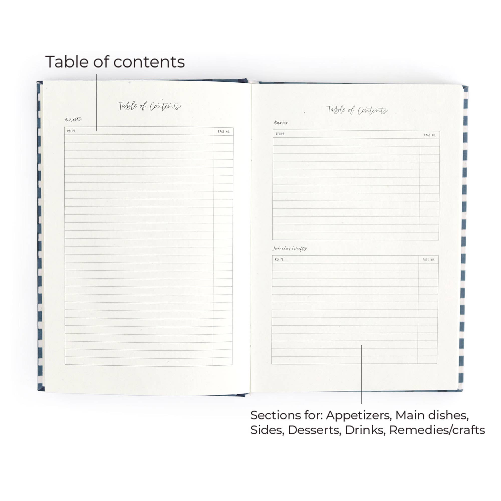 1canoe2 | One Canoe Two Paper Co. – wholesale Cookbooks and food – Navy Gingham Heirloom Recipe Book11