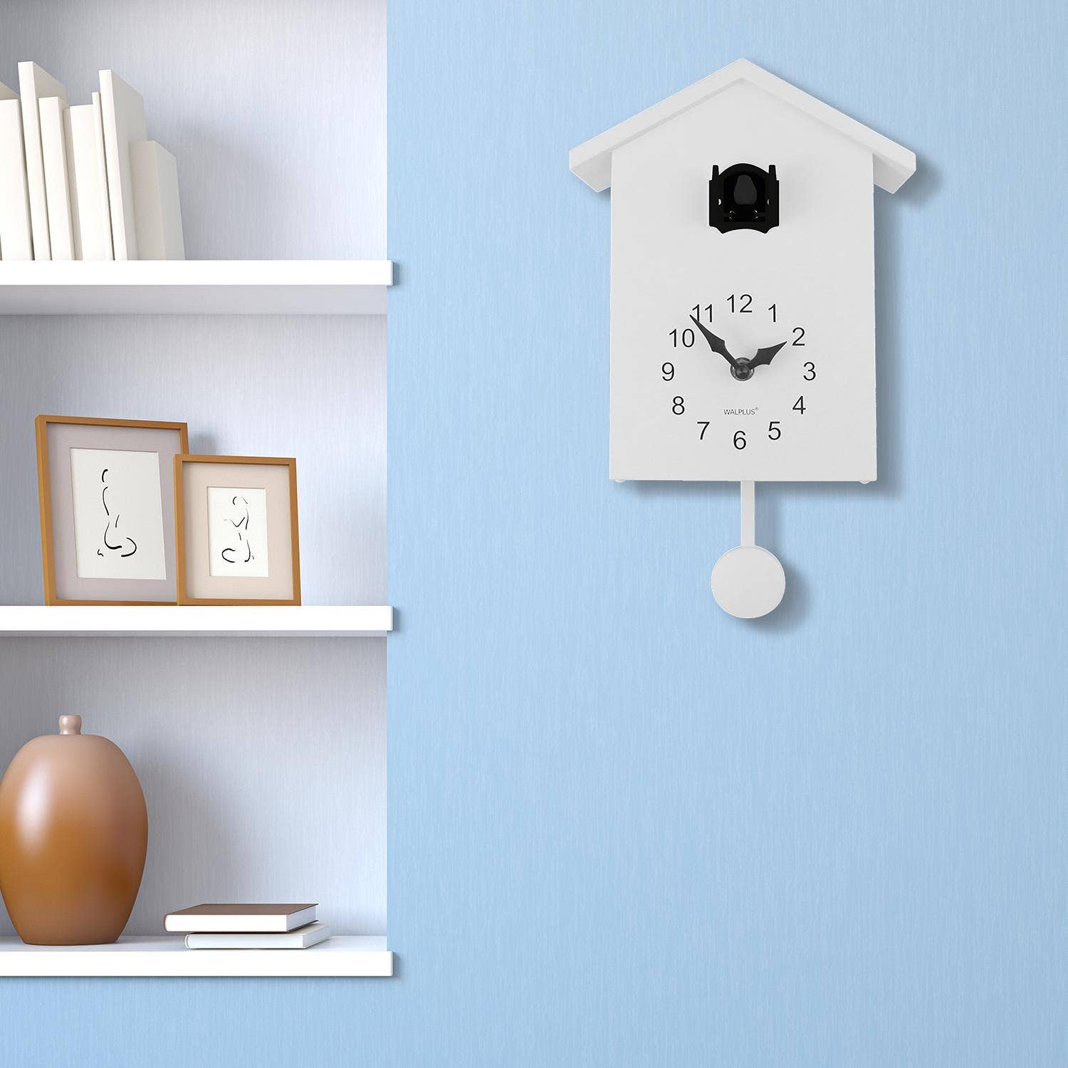 Walplus - Wholesale Wall Clock - White Cuckoo Clock - Yellow Window1