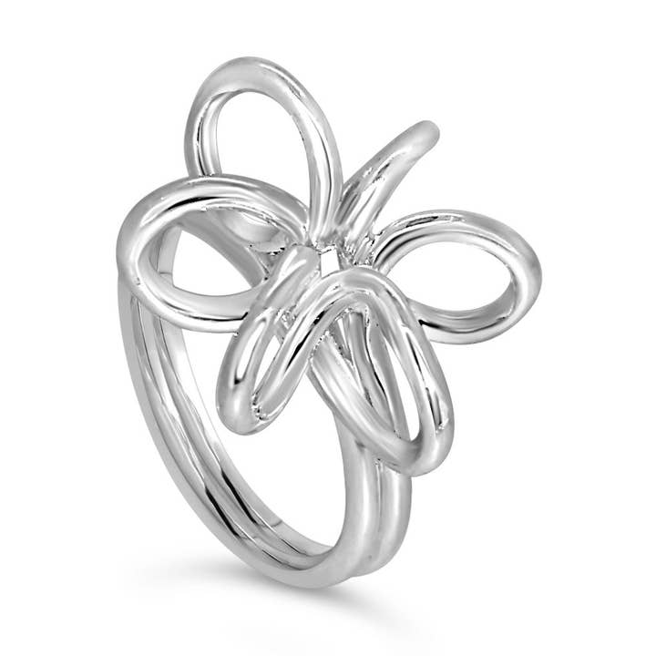 Lily blomst sølvring for engroshandel hos Maree London