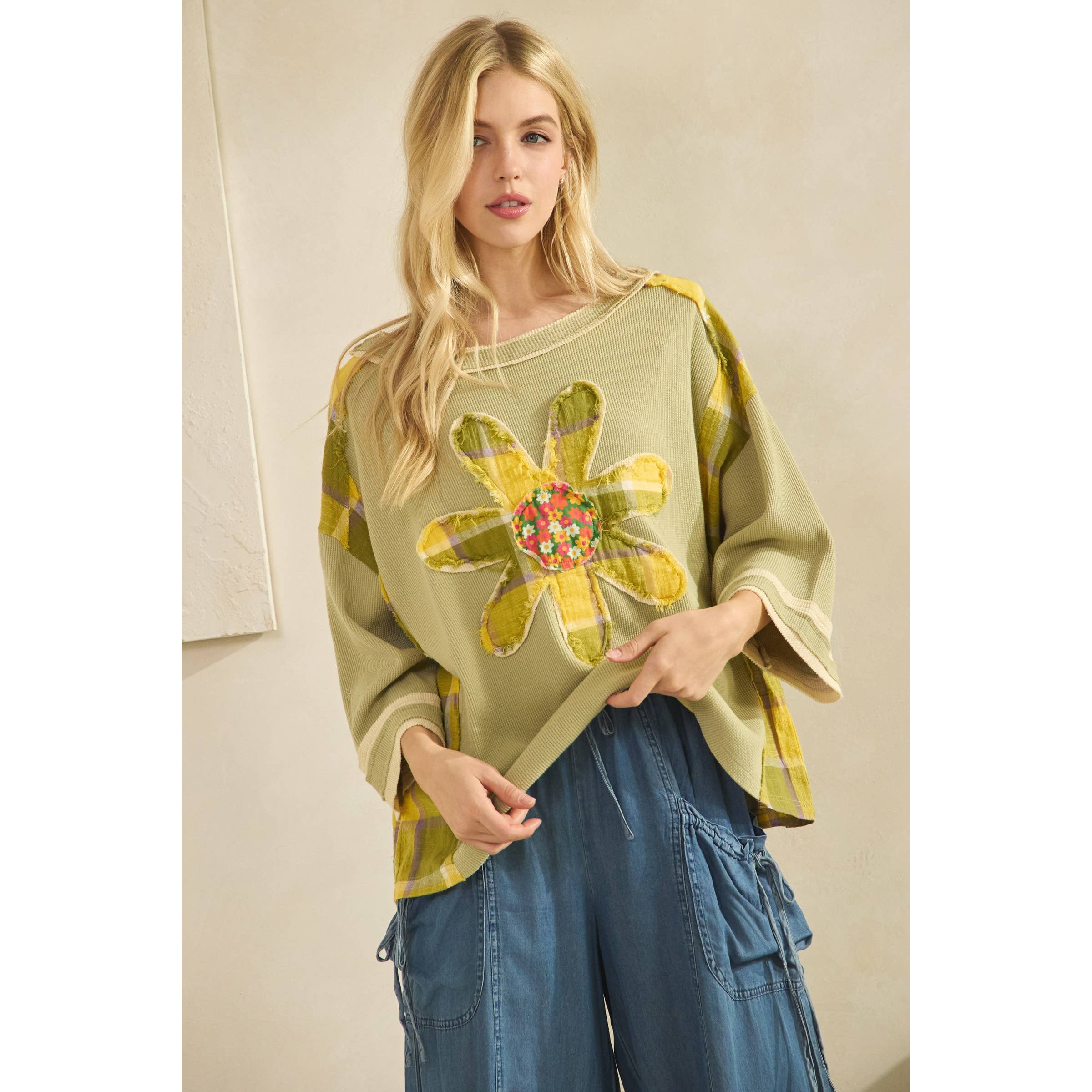 Sage + Fig – Großhandel T-Shirt – Damen – BOHO BLOOM WAFFELSTRICK-T-SHIRT8