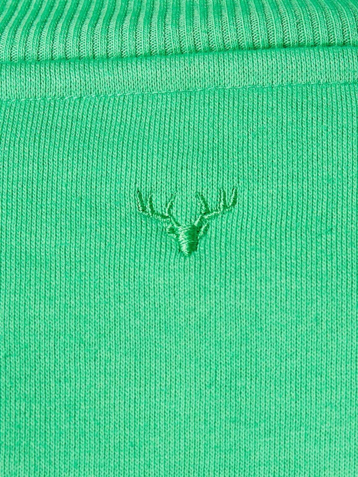 Twill Essentials Oversized Funnel Neck Zip-up Sweatshirt Green for wholesale by Twill Active LLC