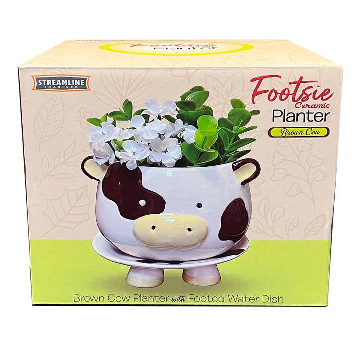 Streamline - Wholesale Plant Pot - Brown Cow Footsie Planter3