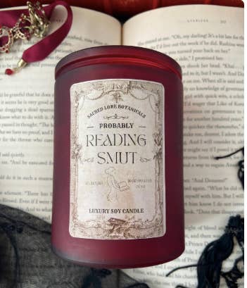Sacred Lore - Wholesale Novelty Candle - Probably Reading Smut, Literary Candle, 10oz Soy Candle