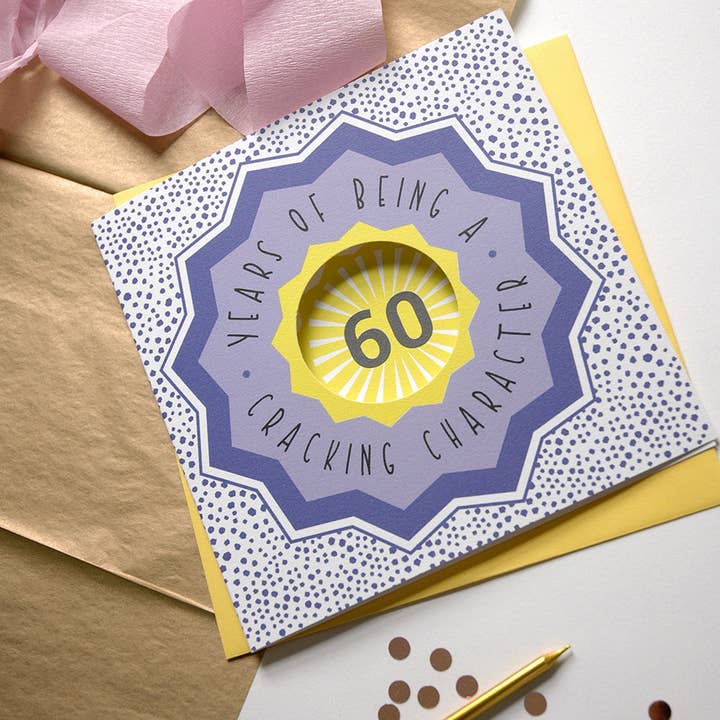 Large Age Birthday Card - 60 - Cracking Character for wholesale by Twenty Birds