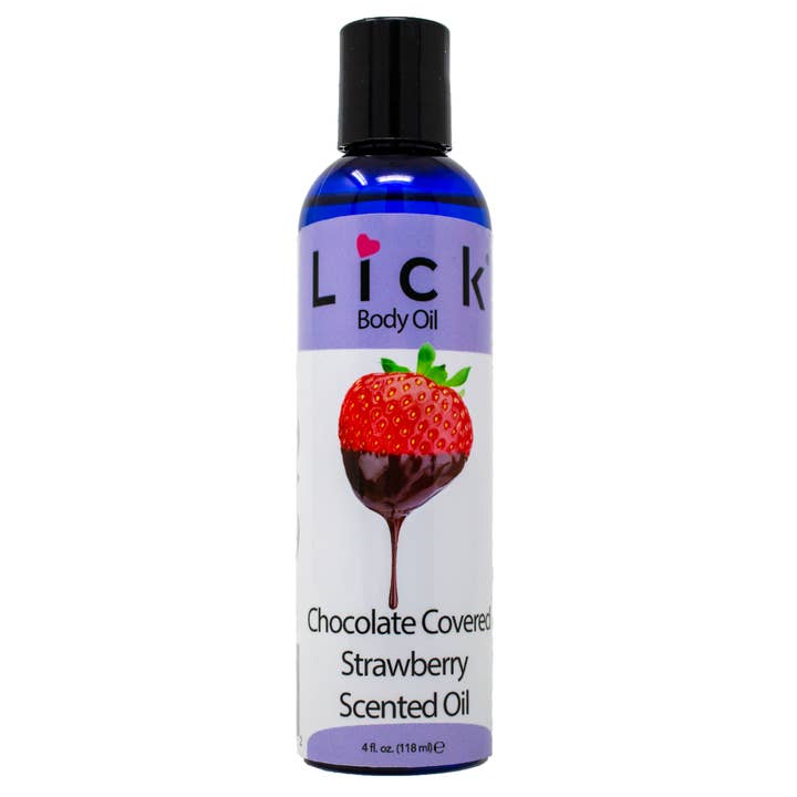 Chocolate Covered Strawberry Scented Body Oil for wholesale by Lick