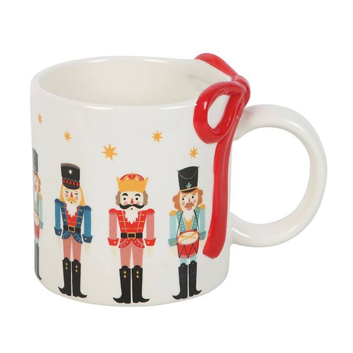 Something Different Wholesale – wholesale Coffee mug – Nutcracker Print Christmas Mug with Bow3