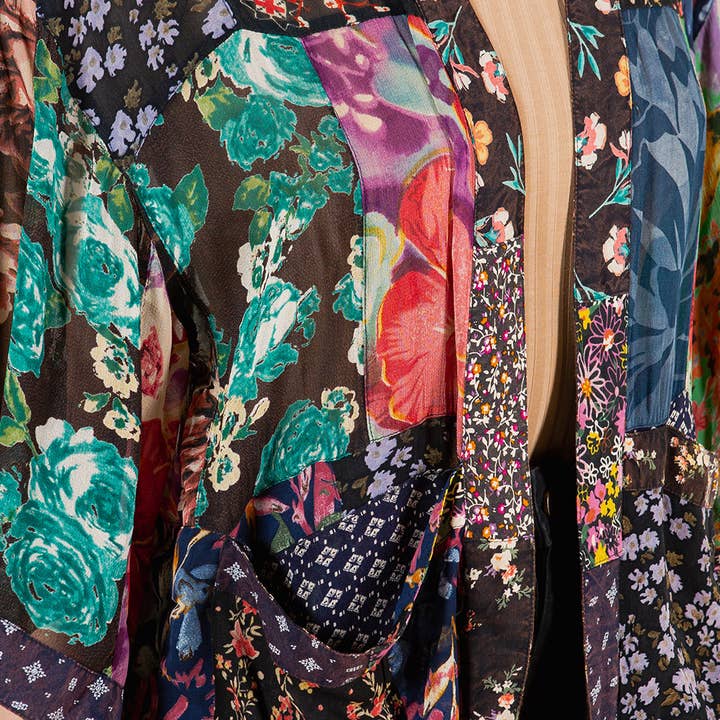 Young Threads - Wholesale Kimono - Women's - Kimono Top In Overdyed Mix N Match Patches - in 7 Color ways29